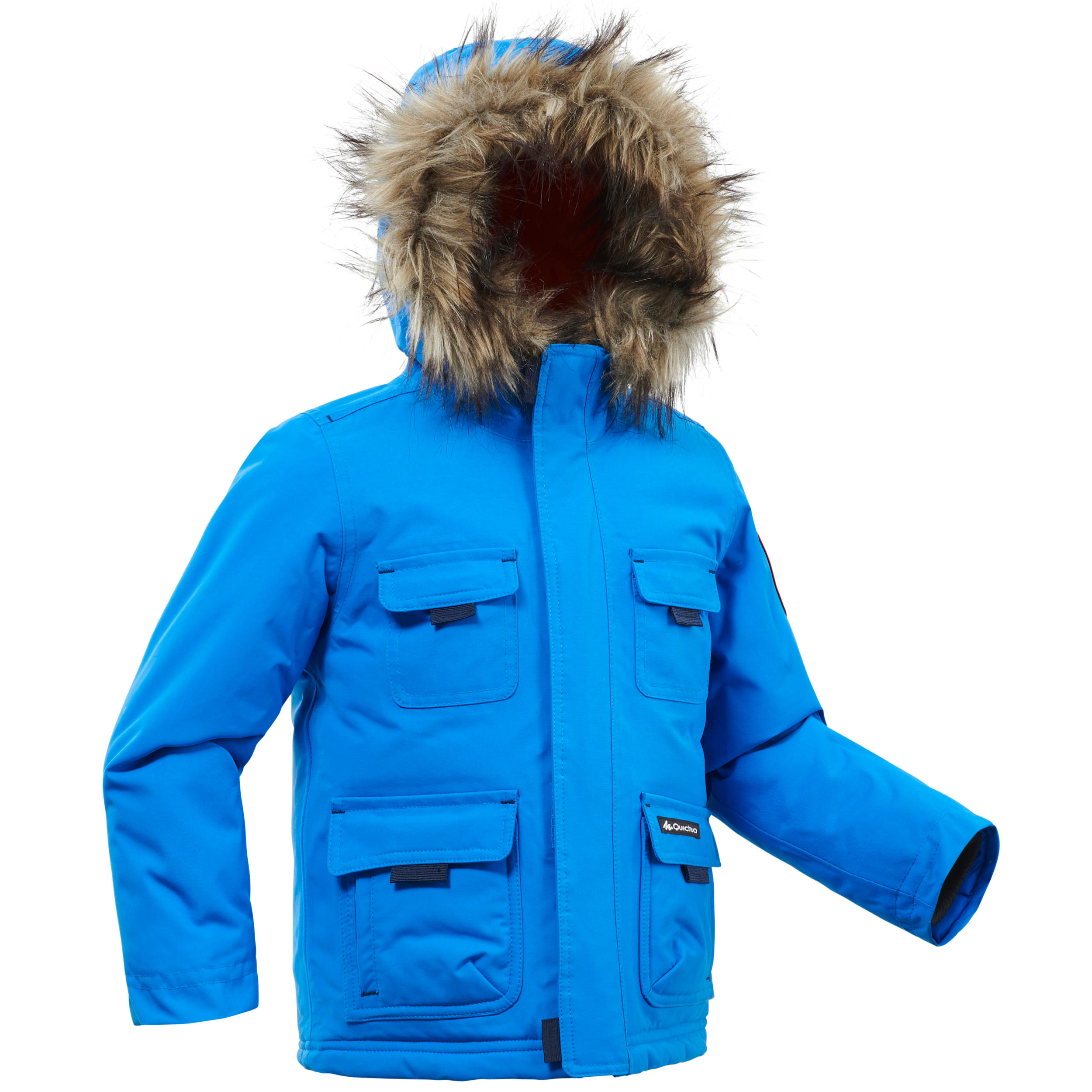 Detská zimná nepremokavá bunda-parka na turistiku sh500 ultra-warm 2 - 6 rokov MODRÁ 3-4 r 96-102 cm