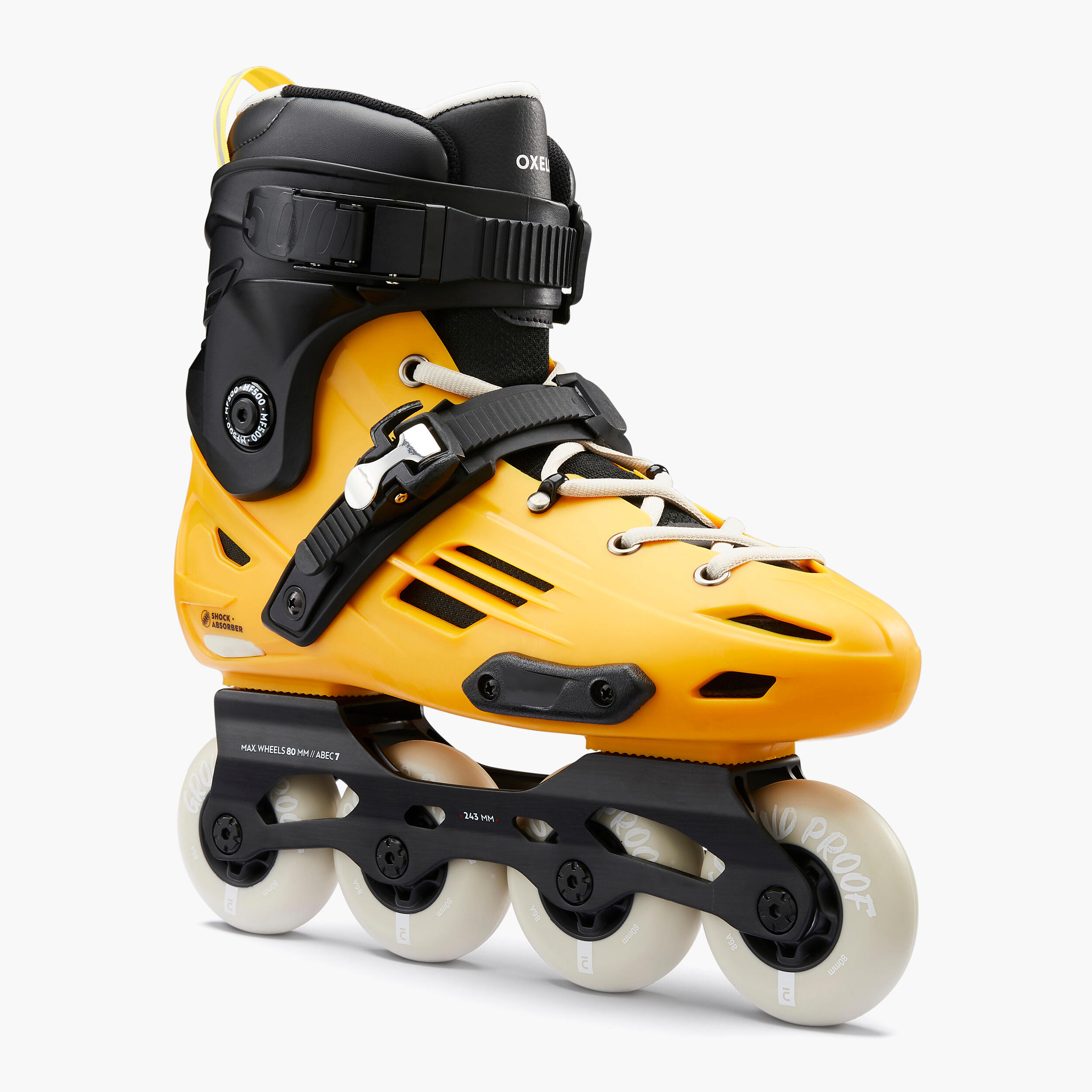 Kolieskové korčule mf500 freeride hardboot modro-biele ŽLTÁ 40