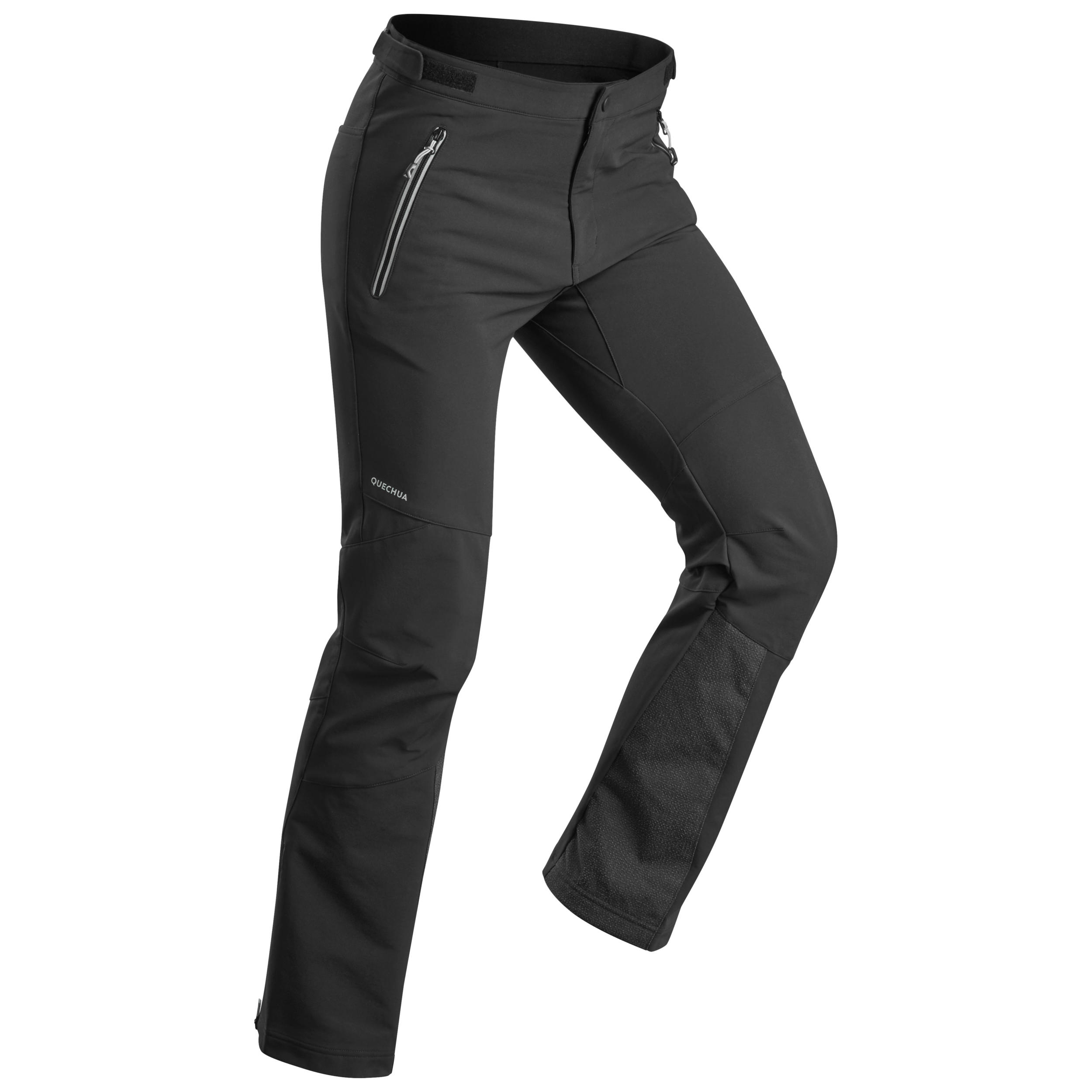 Pánske hrejivé a vodoodpudivé turistické nohavice sh900 warm čierne ČIERNA S-M