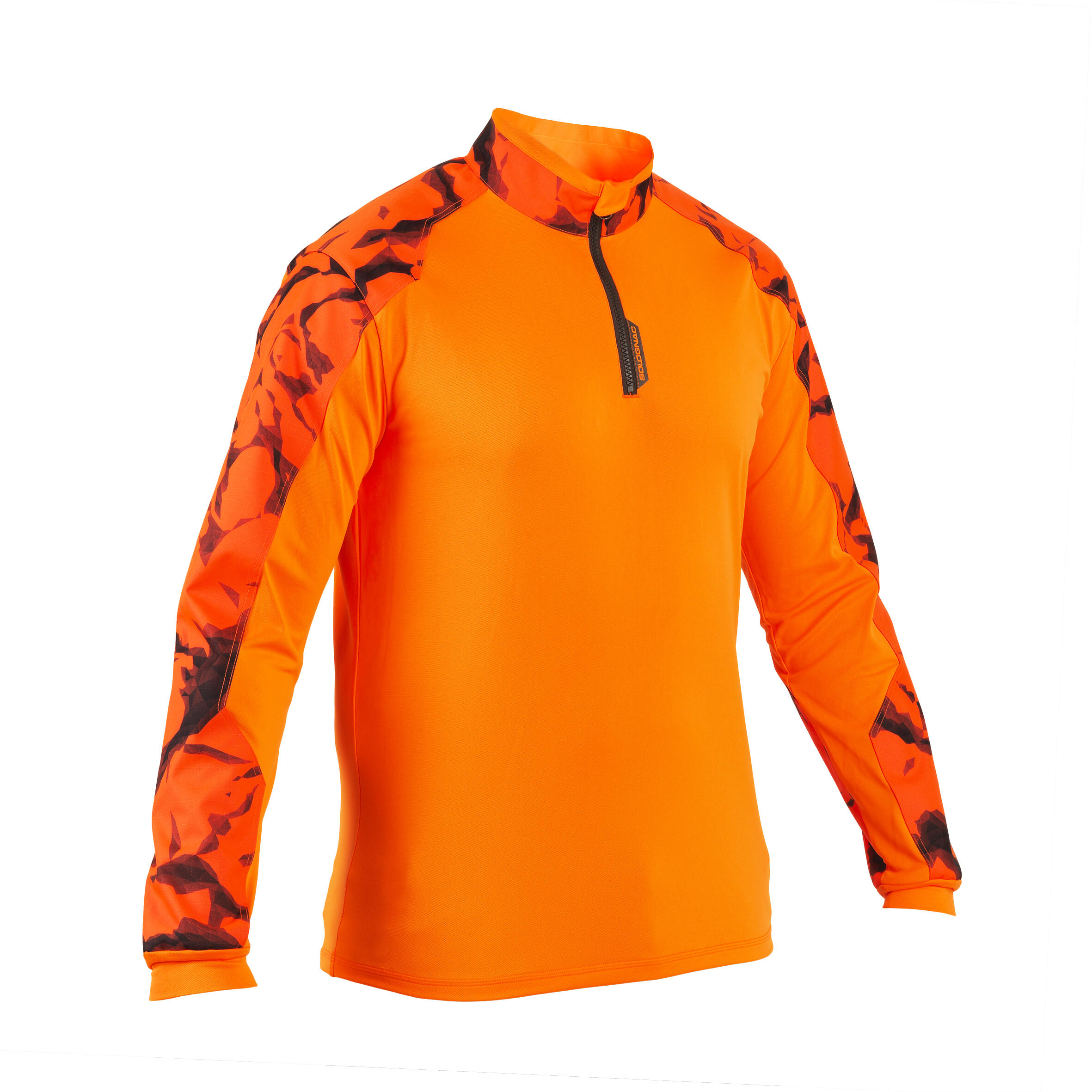 Poľovnícke tričko supertrack s dlhým rukávom oranžové reflexné ORANŽOVÁ L