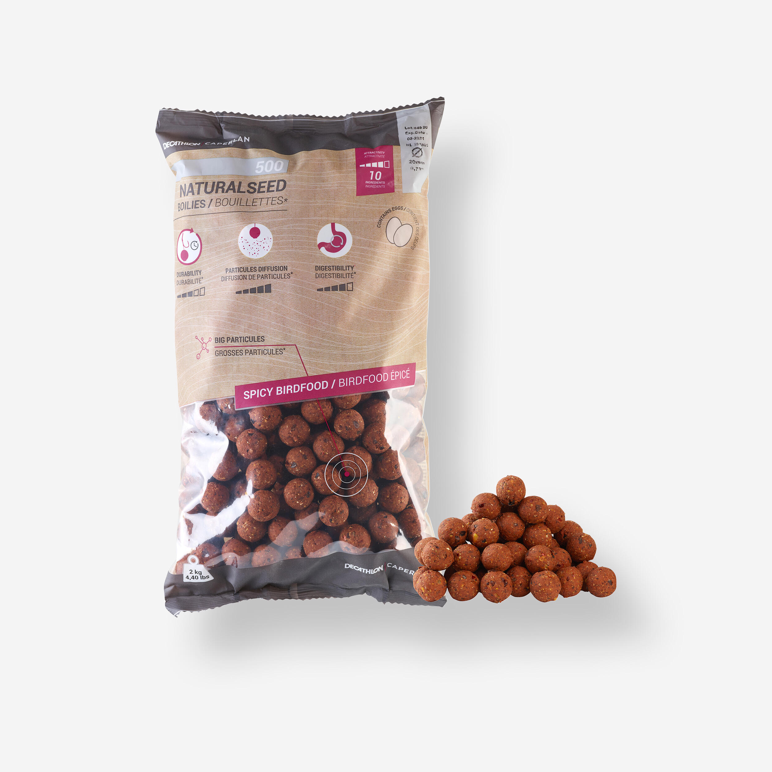 CAPERLAN Boilies na lov kapra NaturalSeed 20 mm 2 kg Birdfood-CAPERLAN