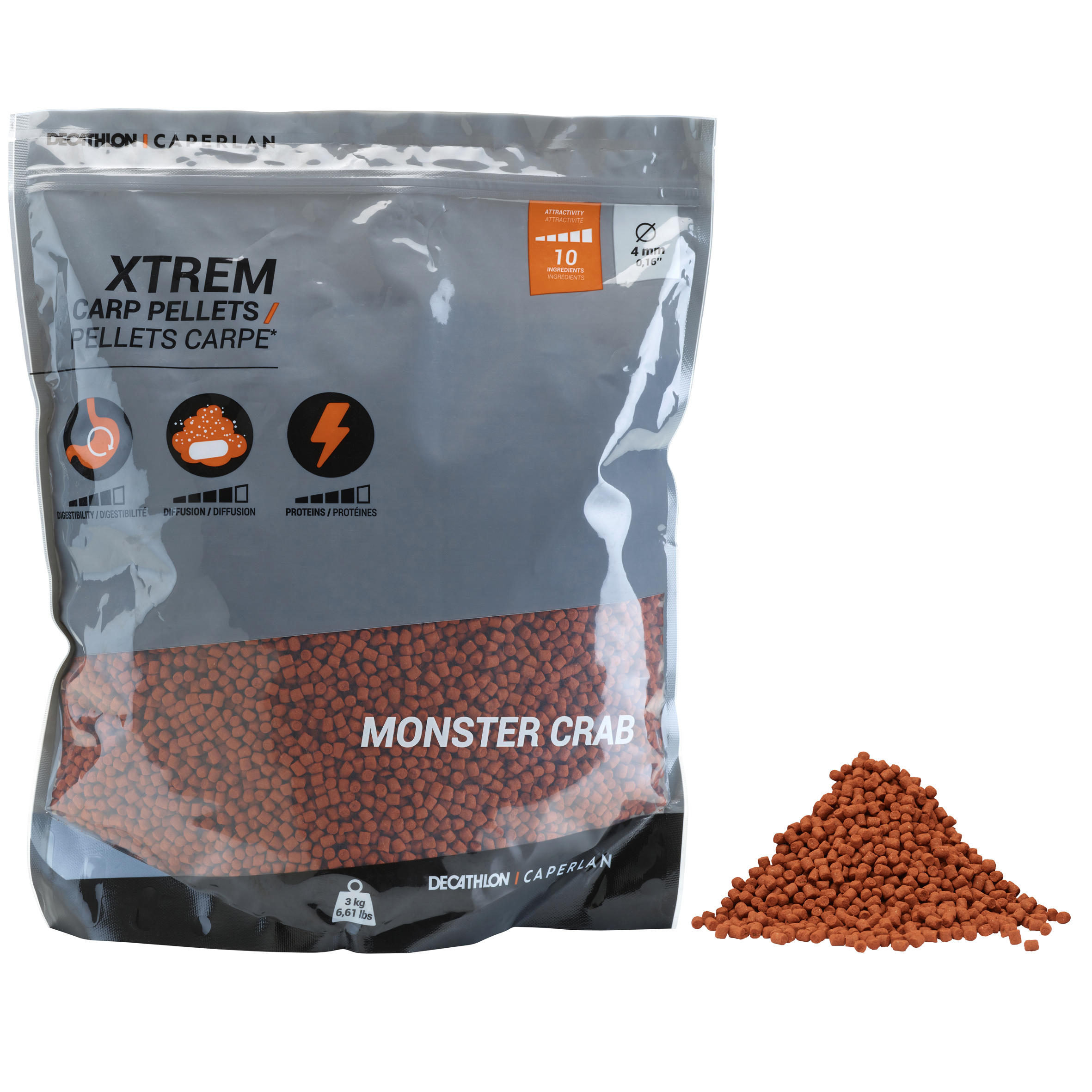 CAPERLAN Pelety na lov kaprov Xtrem Carp Pellets 3 kg 4 mm Monstercrab 229@5 kg-CAPERLAN