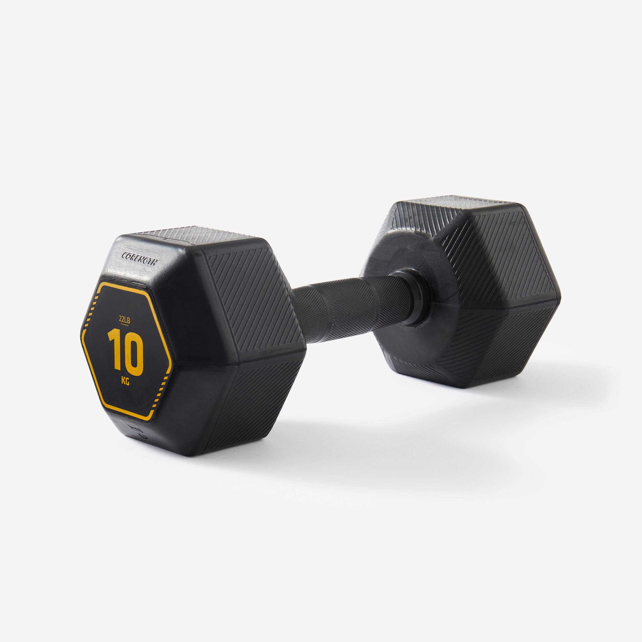 CORENGTH Šesťhranná činka Hex Dumbbell 10 kg na kruhový tréning a posilňovanie čierna-CORENGTH