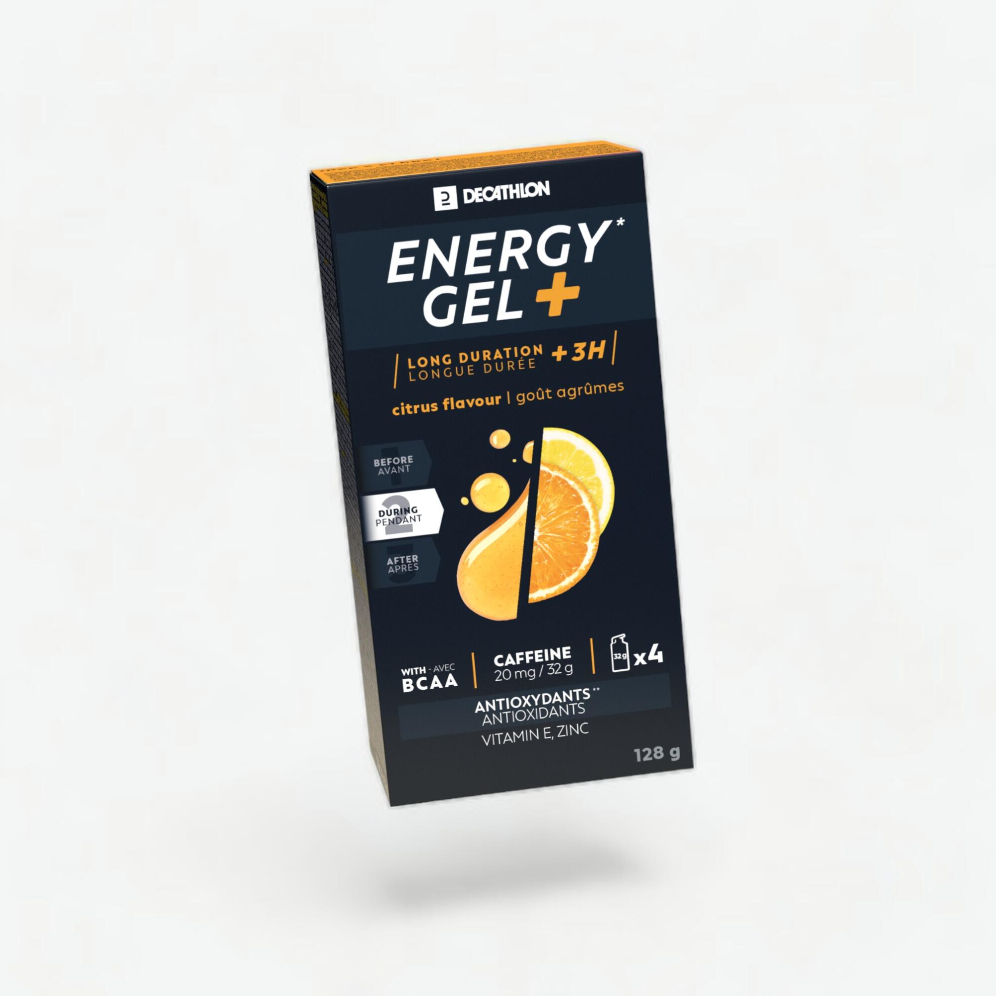 DECATHLON Energetický gél ENERGY GEL+ citrus 4 × 32 g-DECATHLON