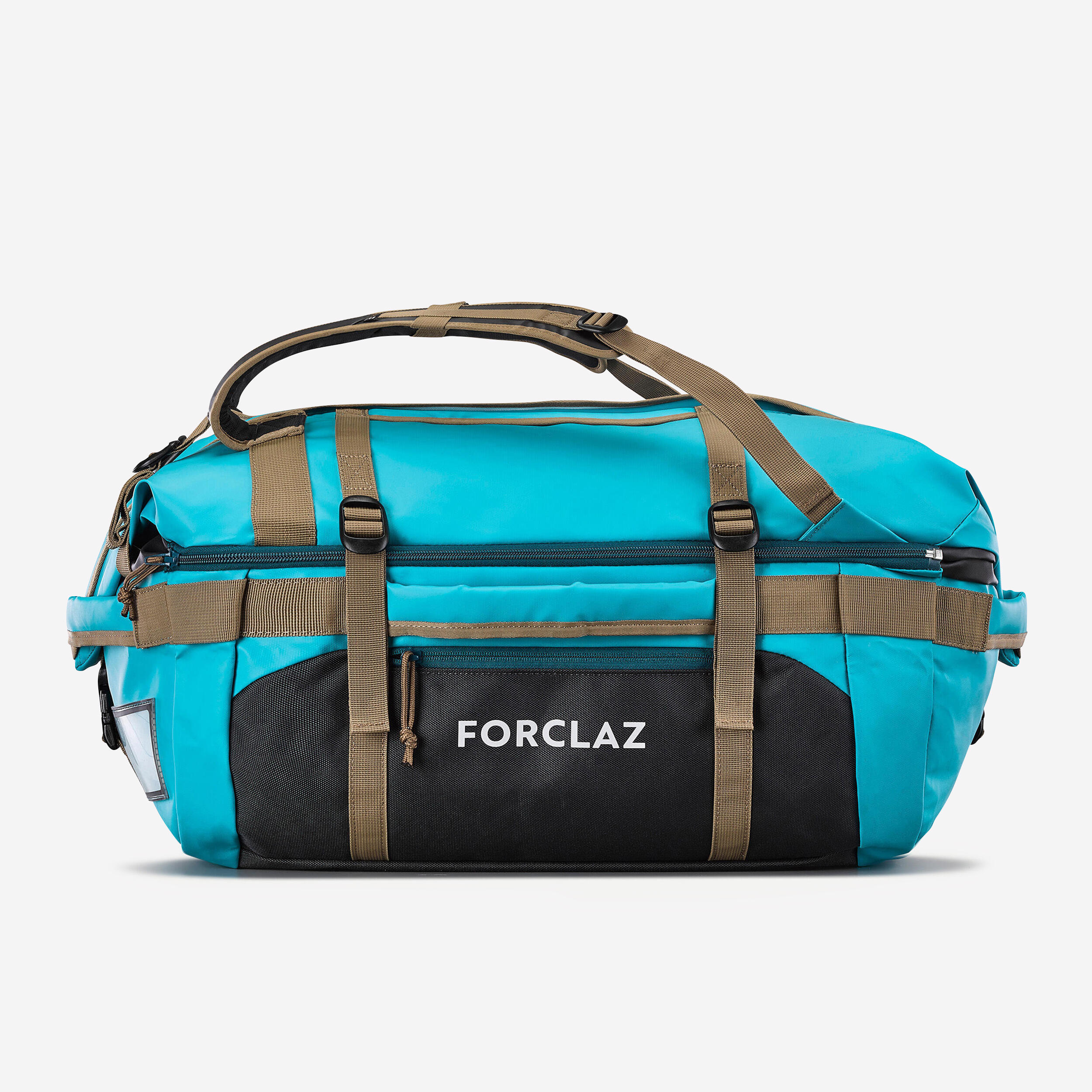 FORCLAZ Cestovná taška Duffel 500 Extend 40-60 l modrá 132@40 l-FORCLAZ