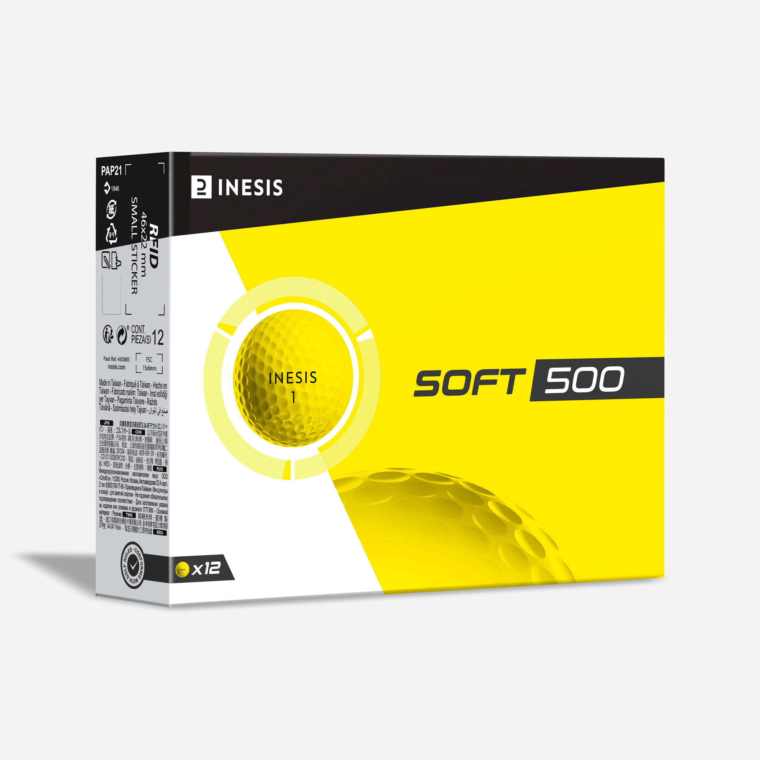 INESIS Golfové loptičky Soft 500 - 12 ks žlté žltá-INESIS