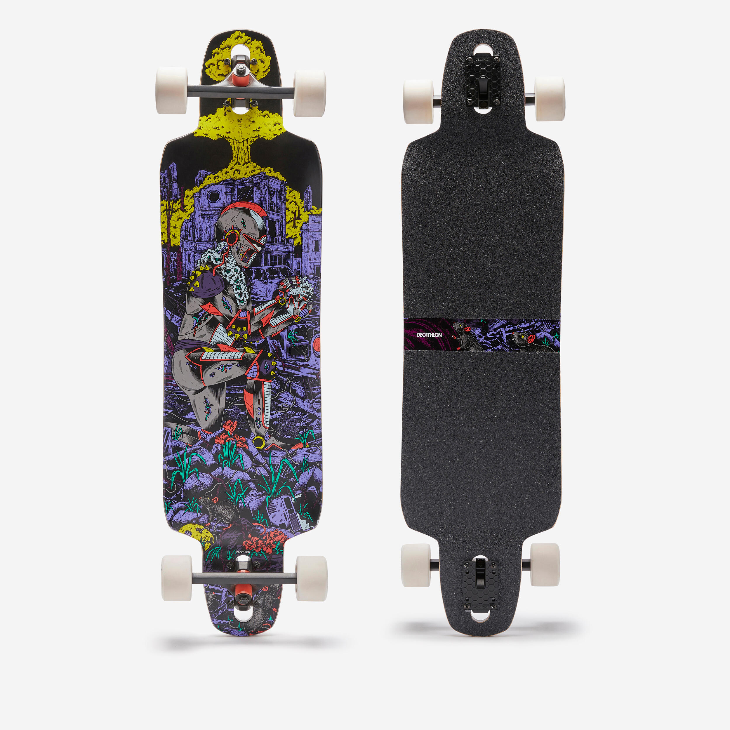 OXELO Longboard Free 500 Drop Cyber fialová-OXELO