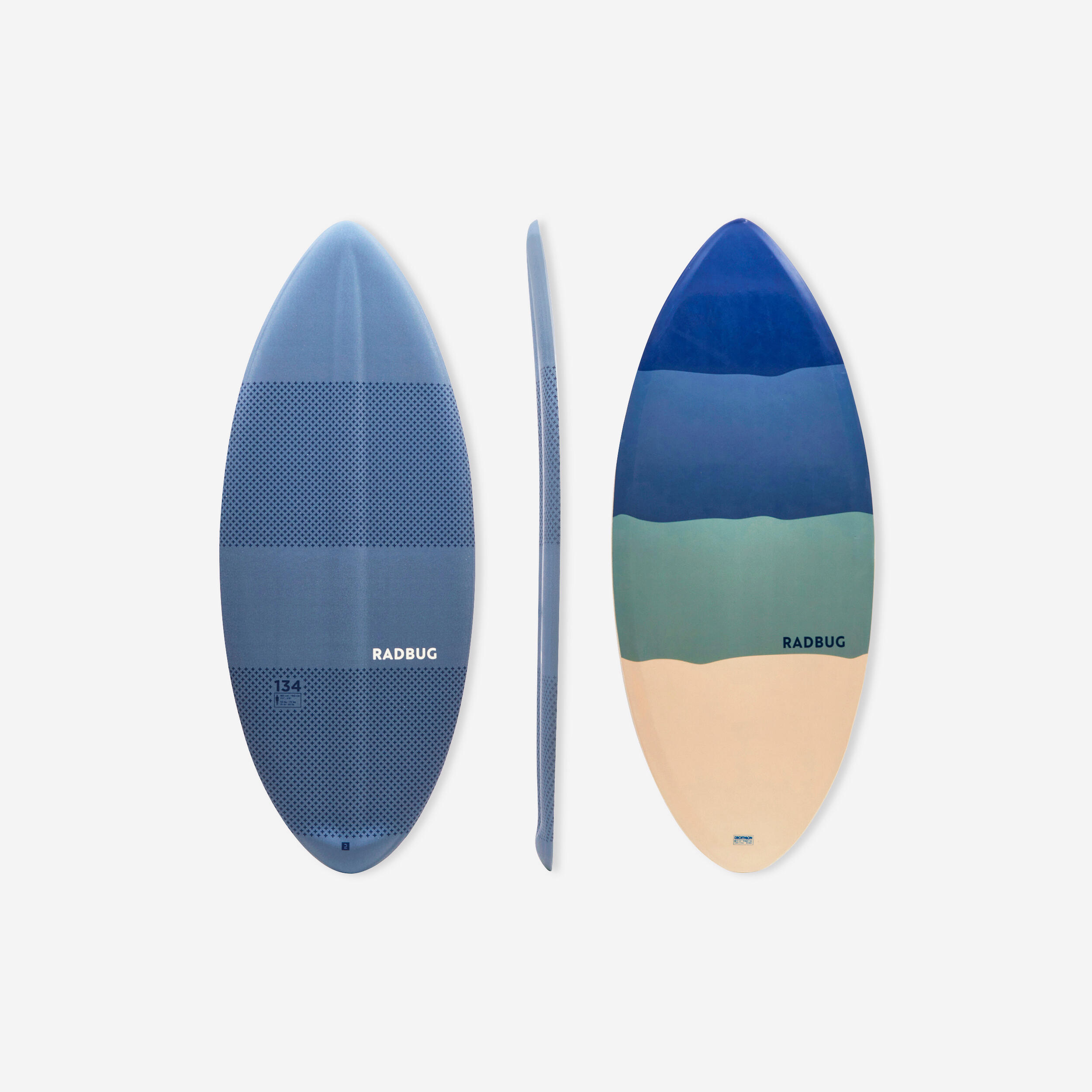 RADBUG Penový skimboard 500 modro-sivý zelená-RADBUG