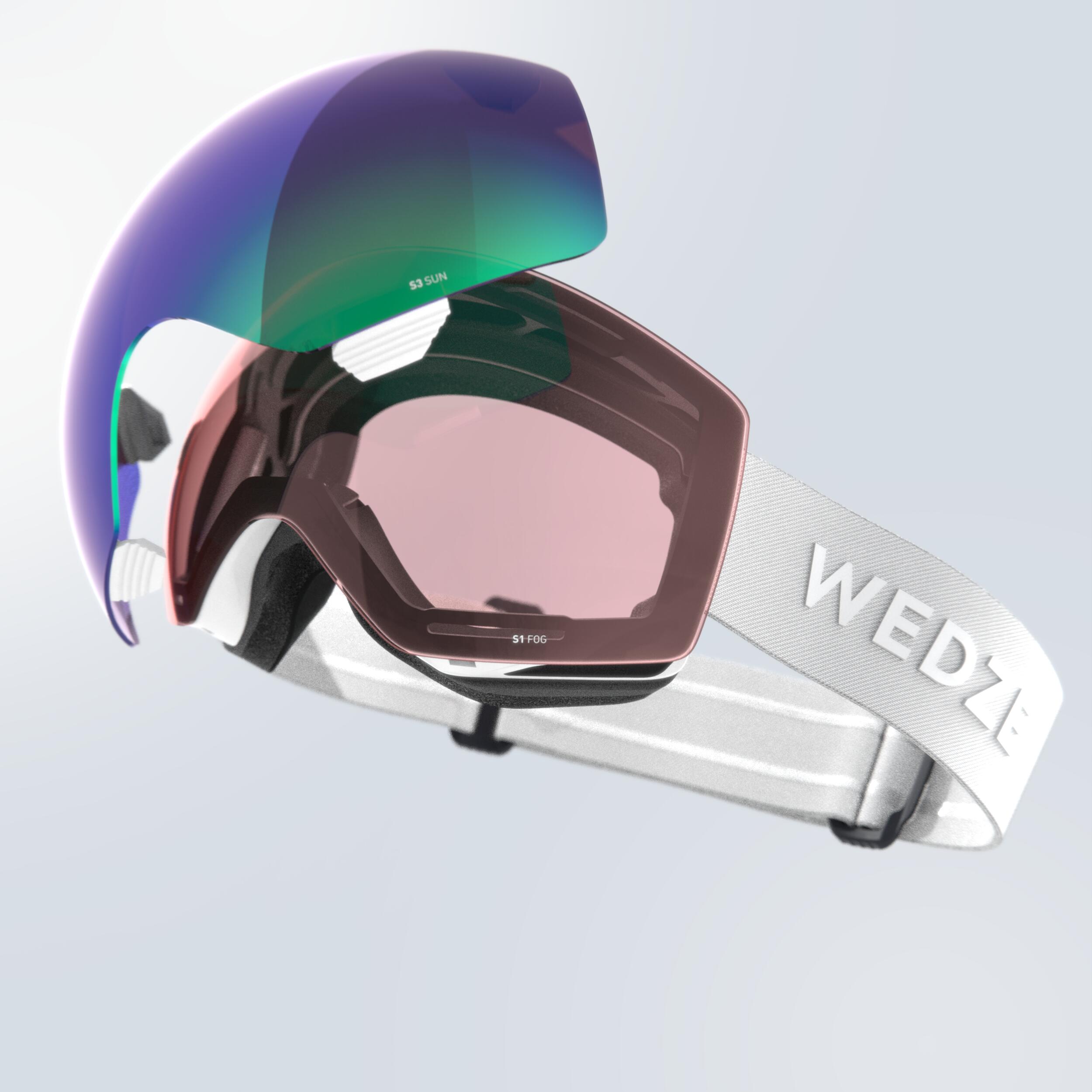 WEDZE Okuliare G 900 I na lyže a snowboard do každého počasia biele 200@S-WEDZE